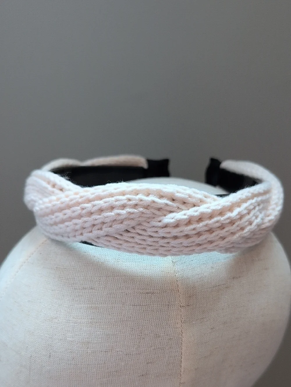 Neutral Cream Knitted Twist Headband
